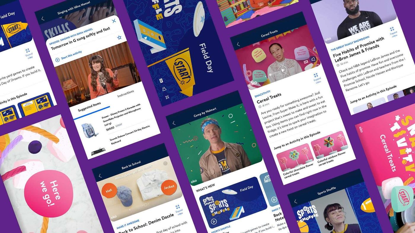 Screens from the Walmart Camp interactive episodes